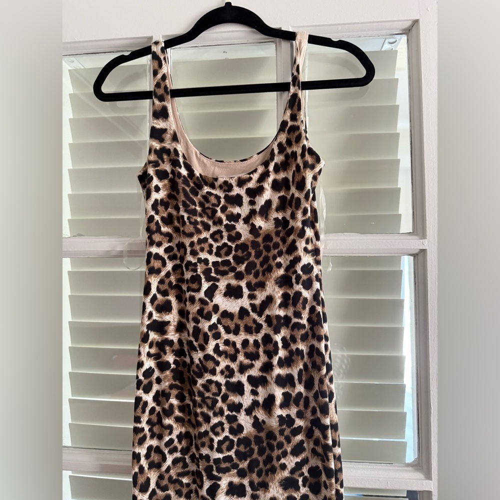 Black and Brown Leopard Print Bodycon Dress - Picture 3 of 7